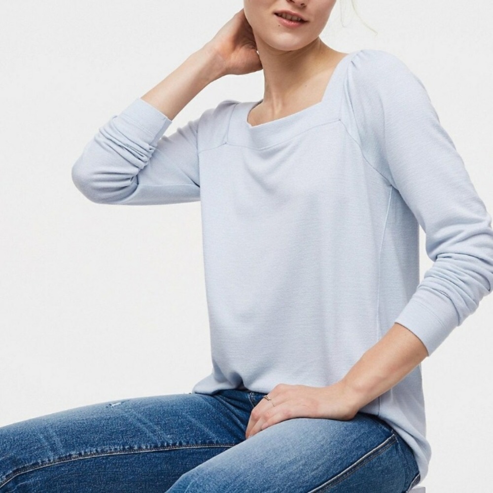 Loft Square Neck Long Sleeve Sweater/Sweatshirt